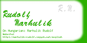 rudolf marhulik business card